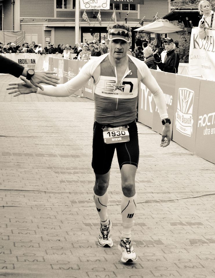 Steve Hall comes in to the finish at 2013 Ironman® Lake Tahoe