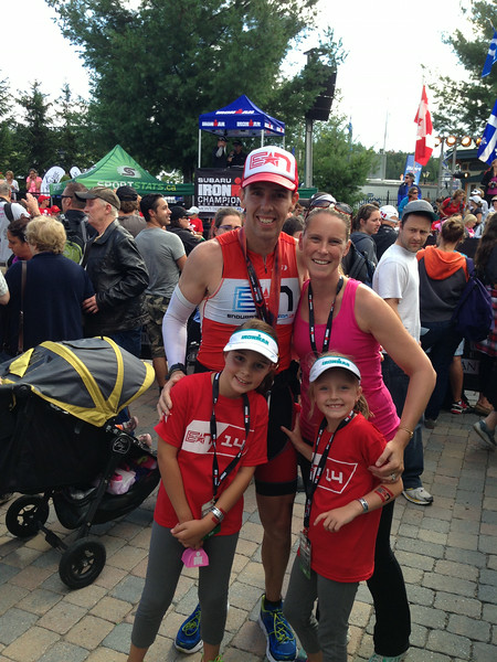 Ironman®  Mont Tremblant -- Coach Patrick at the Finish with Endurance Nation Superfans!