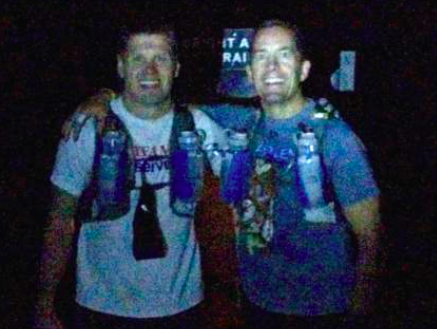 This is the only picture I have of me and Eric at the finish at the Bright Angel Trailhead