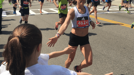 Hi Five Time at the Boston Marathon