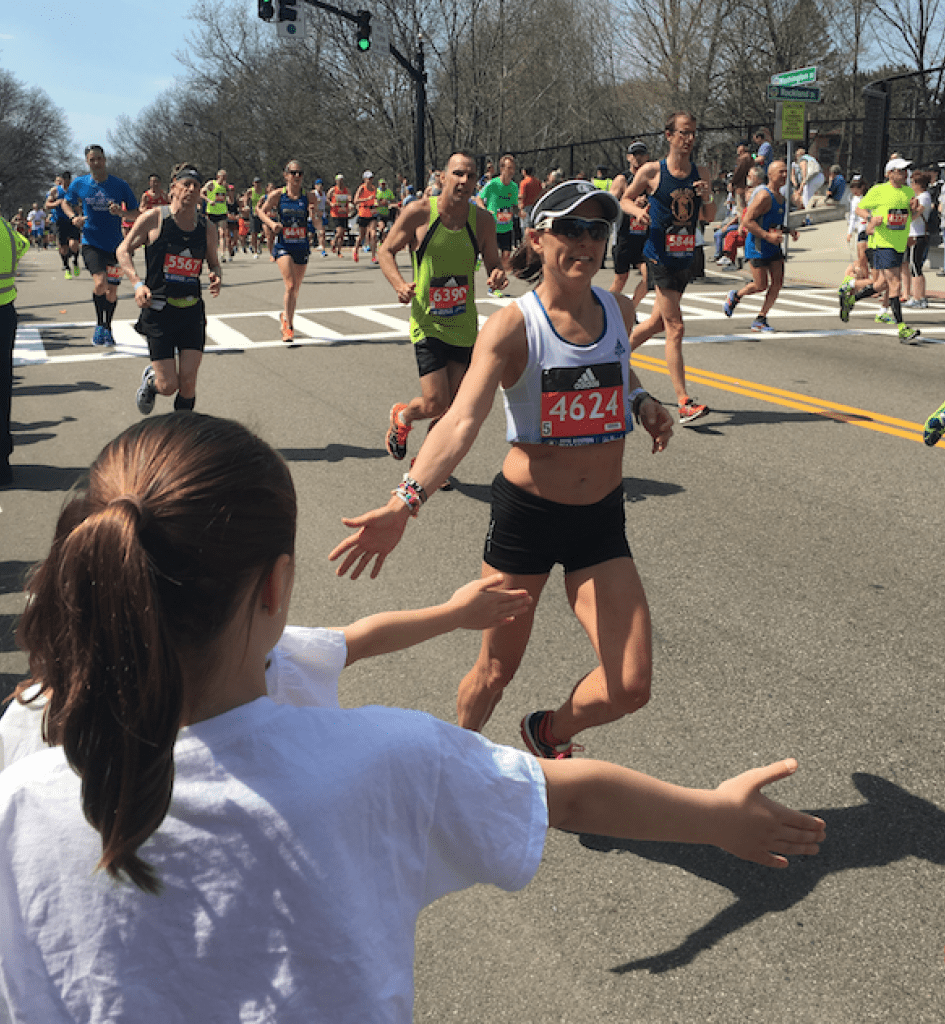 Hi Five Time at the Boston Marathon